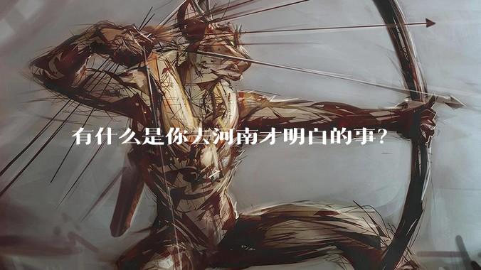 有什么是你去河南才明白的事？