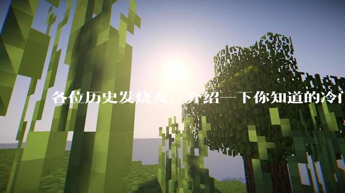 各位历史发烧友，介绍一下你知道的冷门史实或逆天史实？