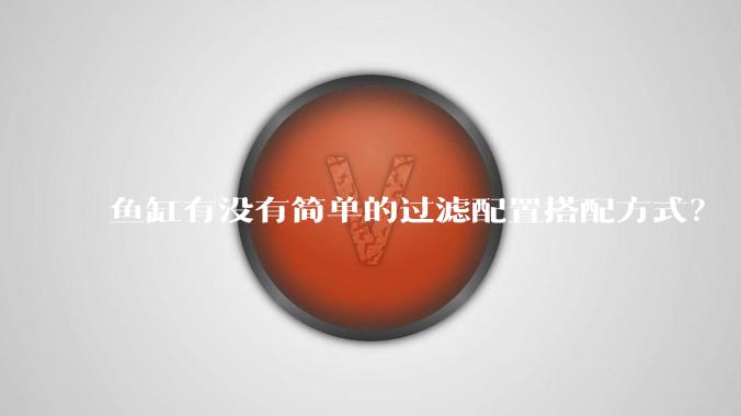 鱼缸有没有简单的过滤配置搭配方式？